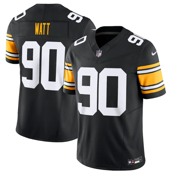 Youth Pittsburgh Steelers #90 T. J. Watt Black 2023 F.U.S.E. Vapor Untouchable Limited Stitched Football Jersey